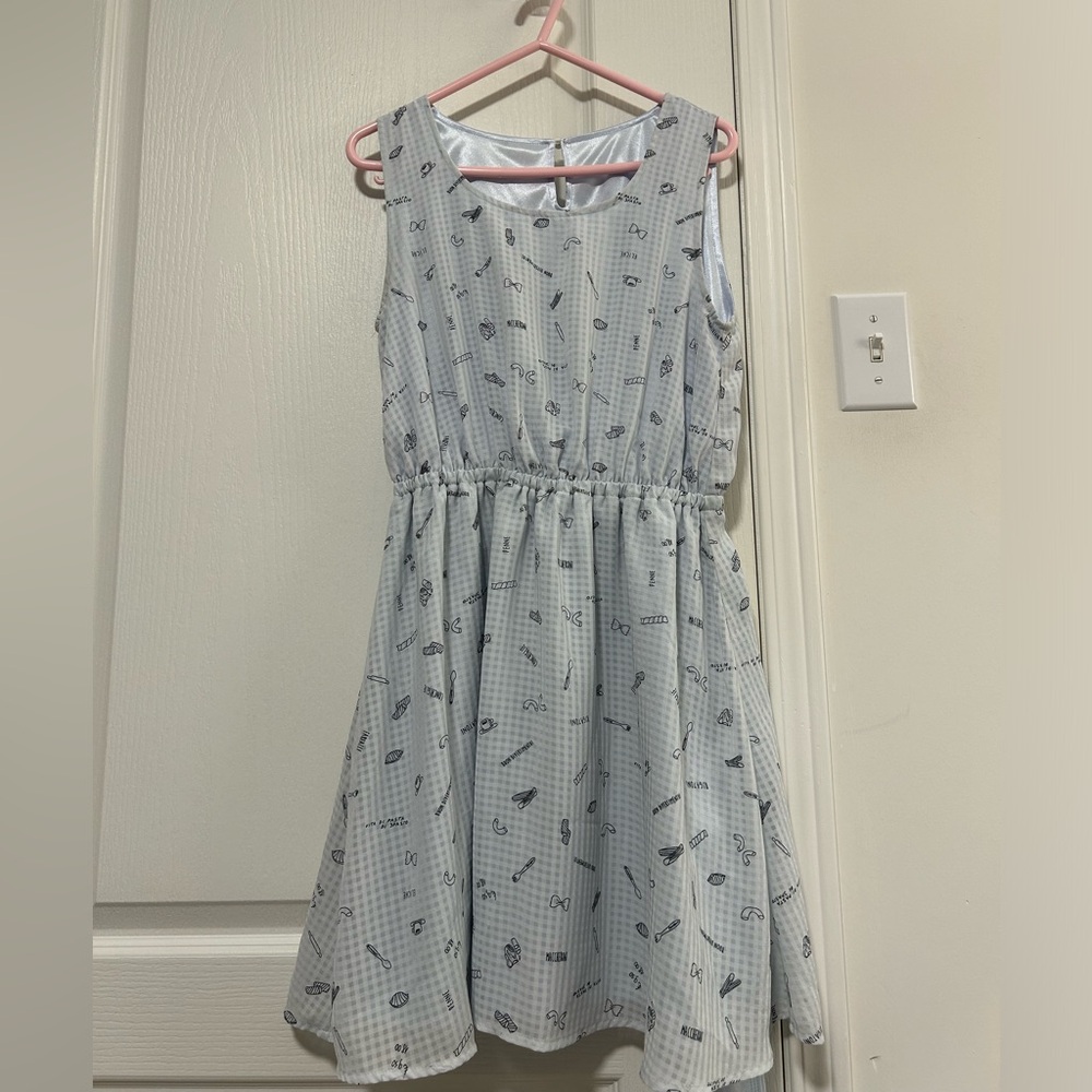 Pasta print dress fits small